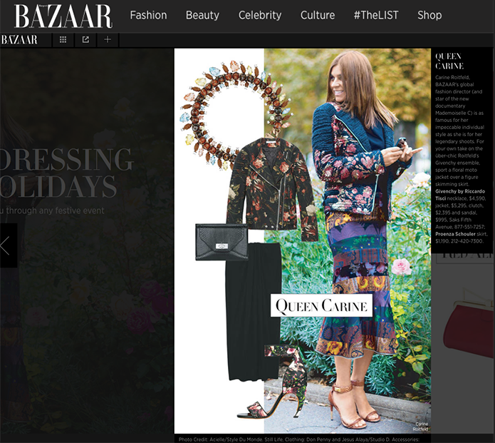 StyleDuMonde on Harpersbazaar.com December 2013 Carine Roitfeld