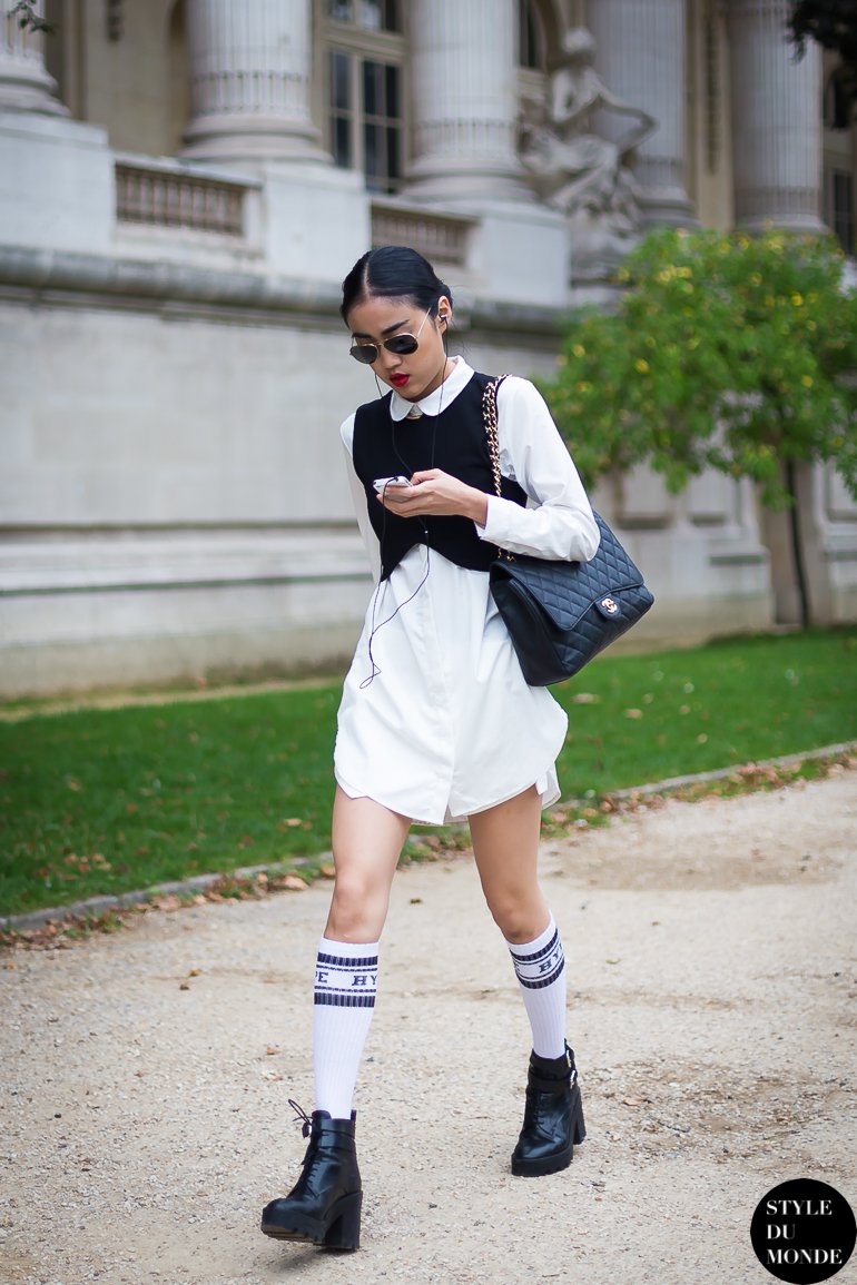 Shirt dress Street Style Street Fashion by STYLEDUMONDE Street Style Fashion Blog