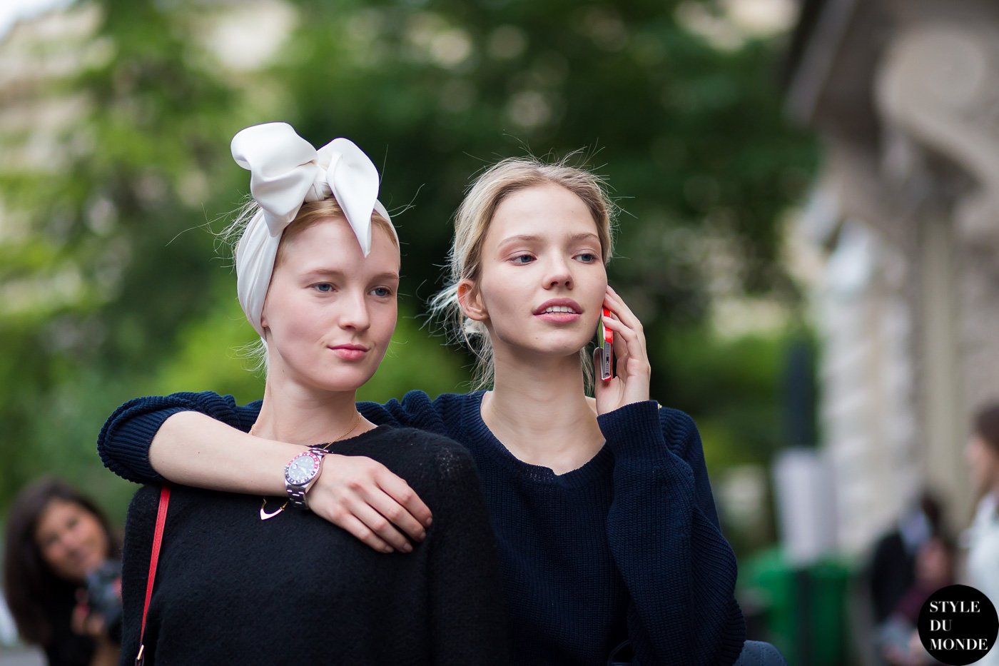 Sasha Pivovarova & Nastya Sten Street Style Street Fashion by STYLEDUMONDE Street Style Fashion Blog