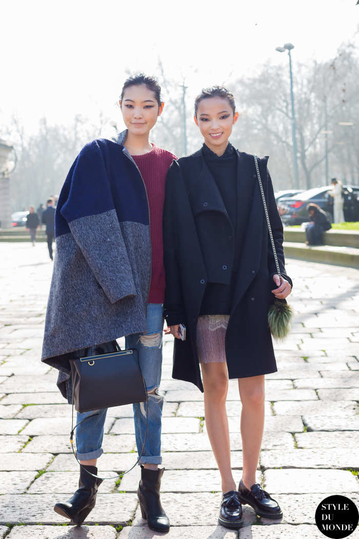 Milan Fashion Week FW 2014 Street Style: Xiao Wen Ju and Chiharu ...
