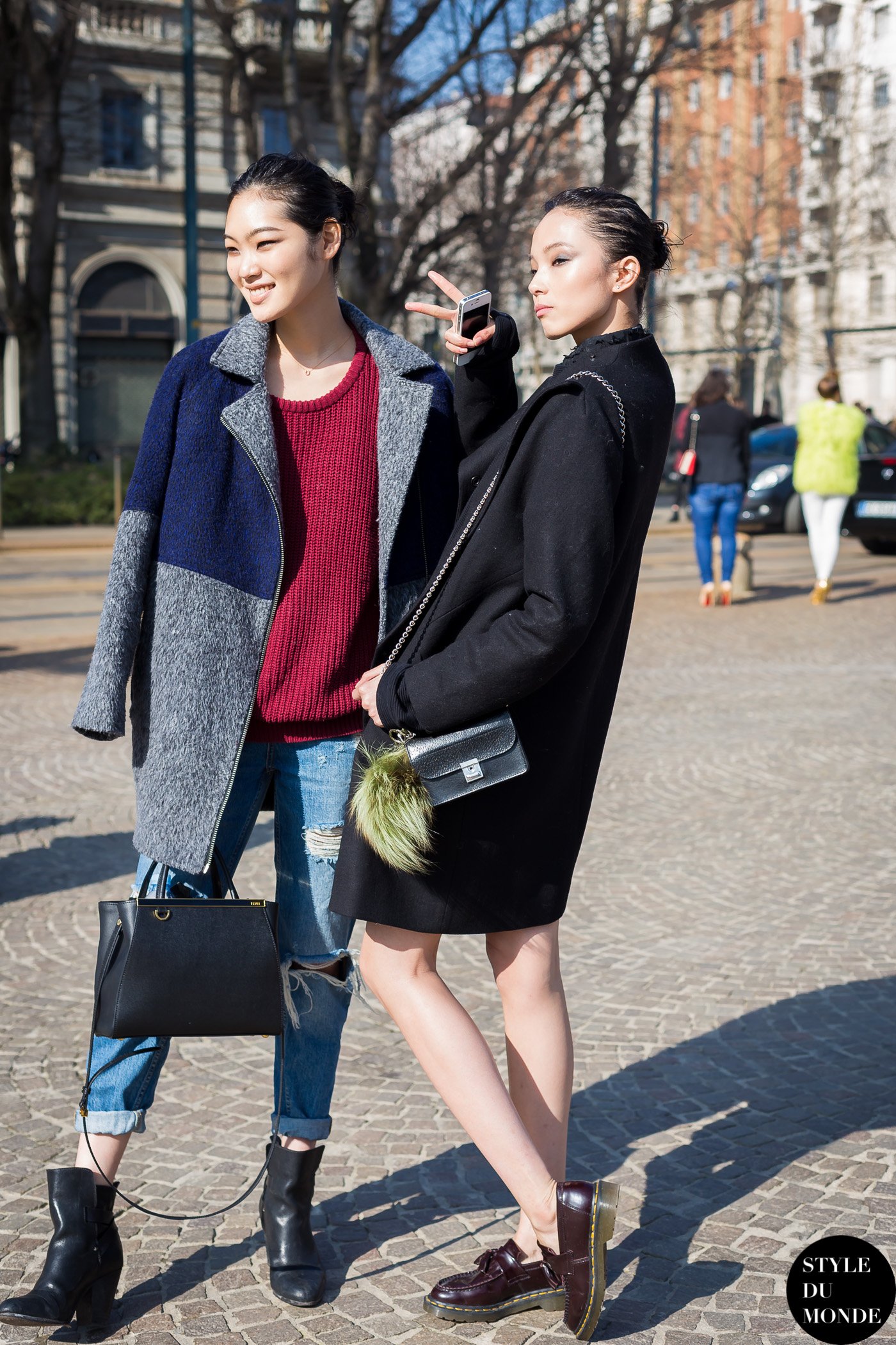 Xiao Wen Ju and Chiharu Okunugi Street Style Street Fashion Streetsnaps by STYLEDUMONDE Street Style Fashion Blog