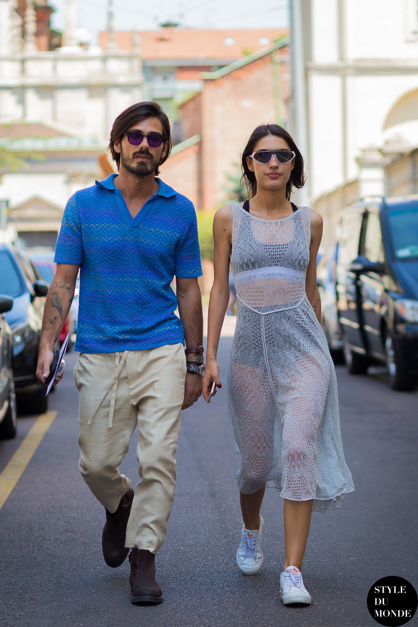 Patricia Manfield & Giotto Calendoli Street Style Street Fashion Streetsnaps by STYLEDUMONDE Street Style Fashion Photography