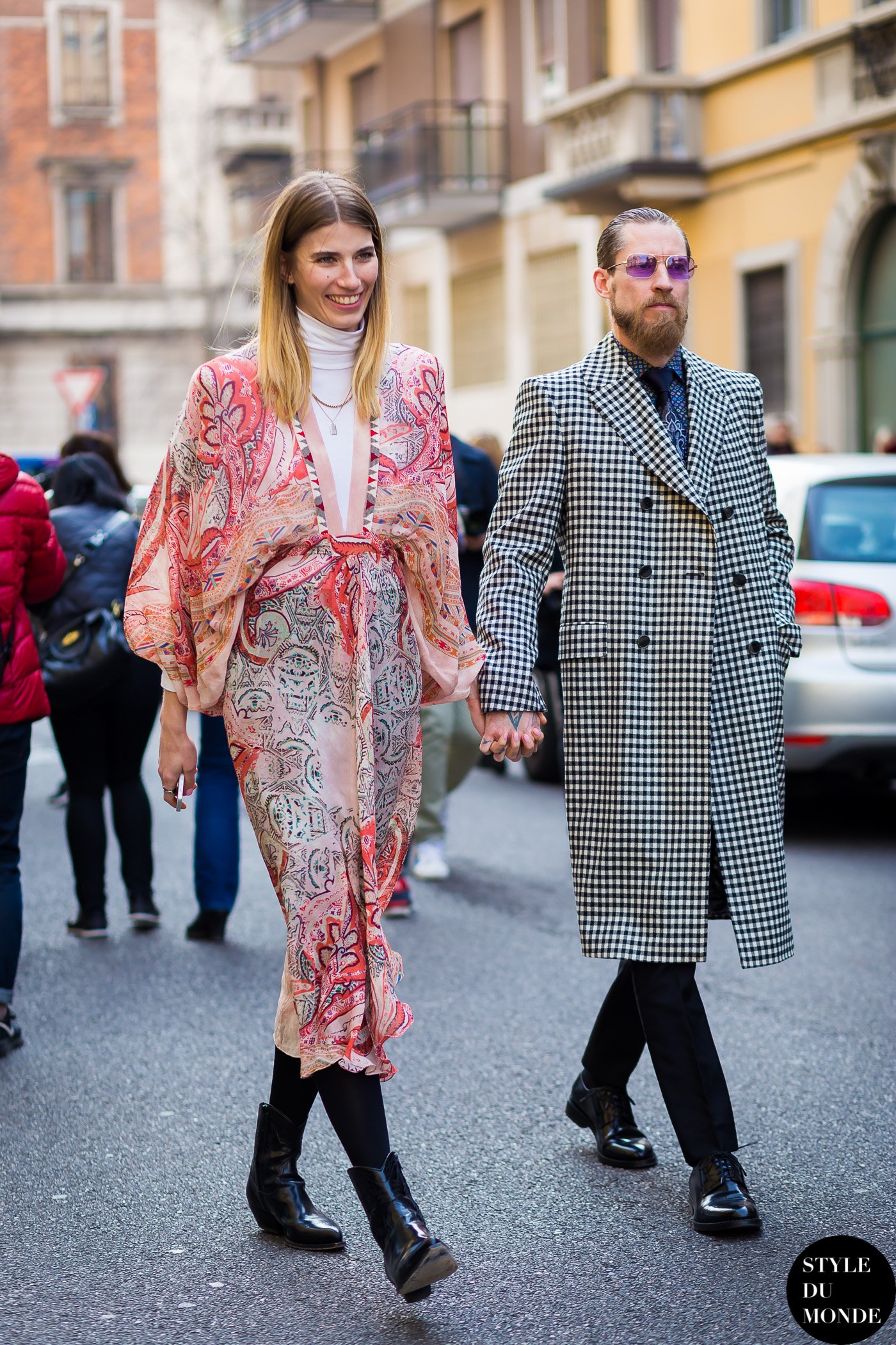 Veronika Heilbrunner and Justin O’Shea Street Style Street Fashion Streetsnaps by STYLEDUMONDE Street Style Fashion Photography