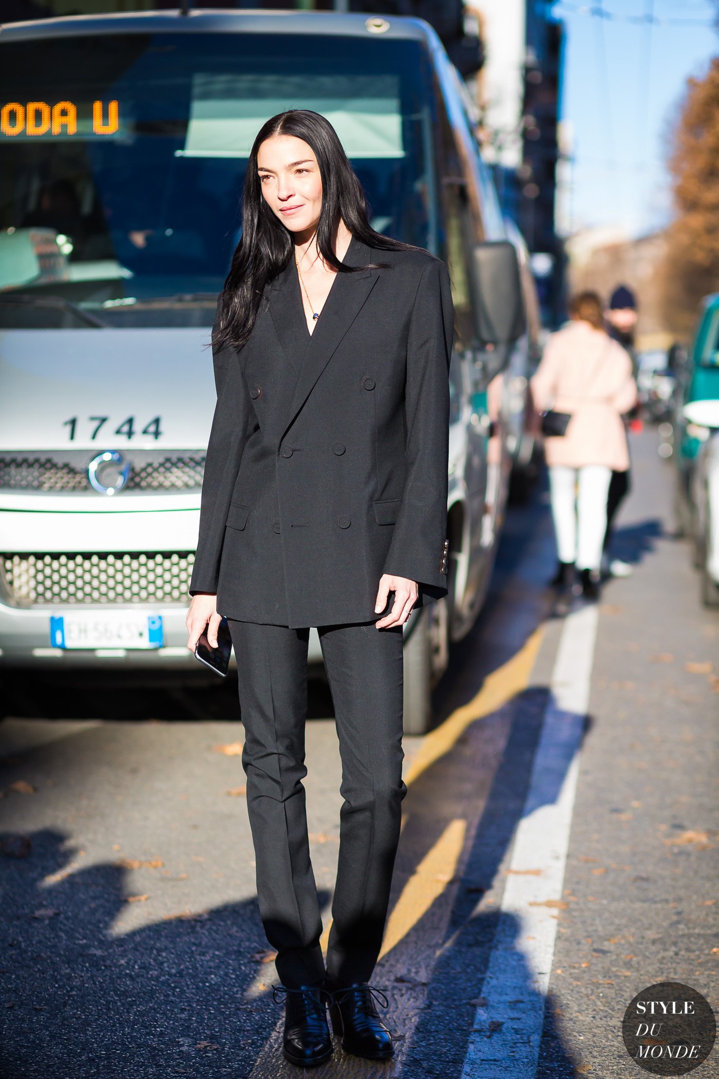 Mariacarla Boscono Street Style Street Fashion Streetsnaps by STYLEDUMONDE Street Style Fashion Photography