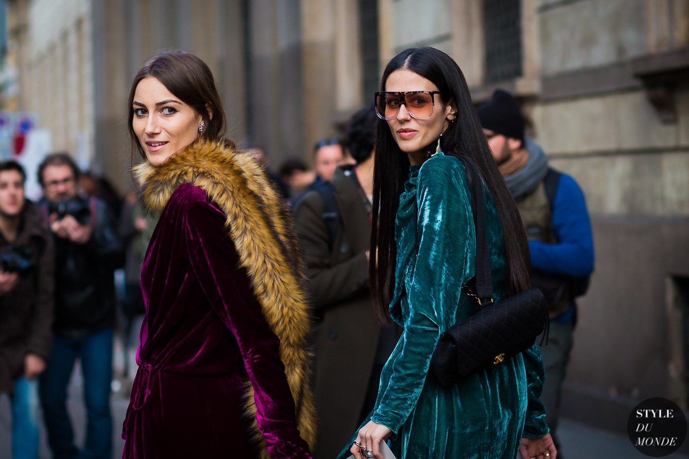 Giorgia Tordini and Gilda Ambrosio Street Style Street Fashion Streetsnaps by STYLEDUMONDE Street Style Fashion Photography