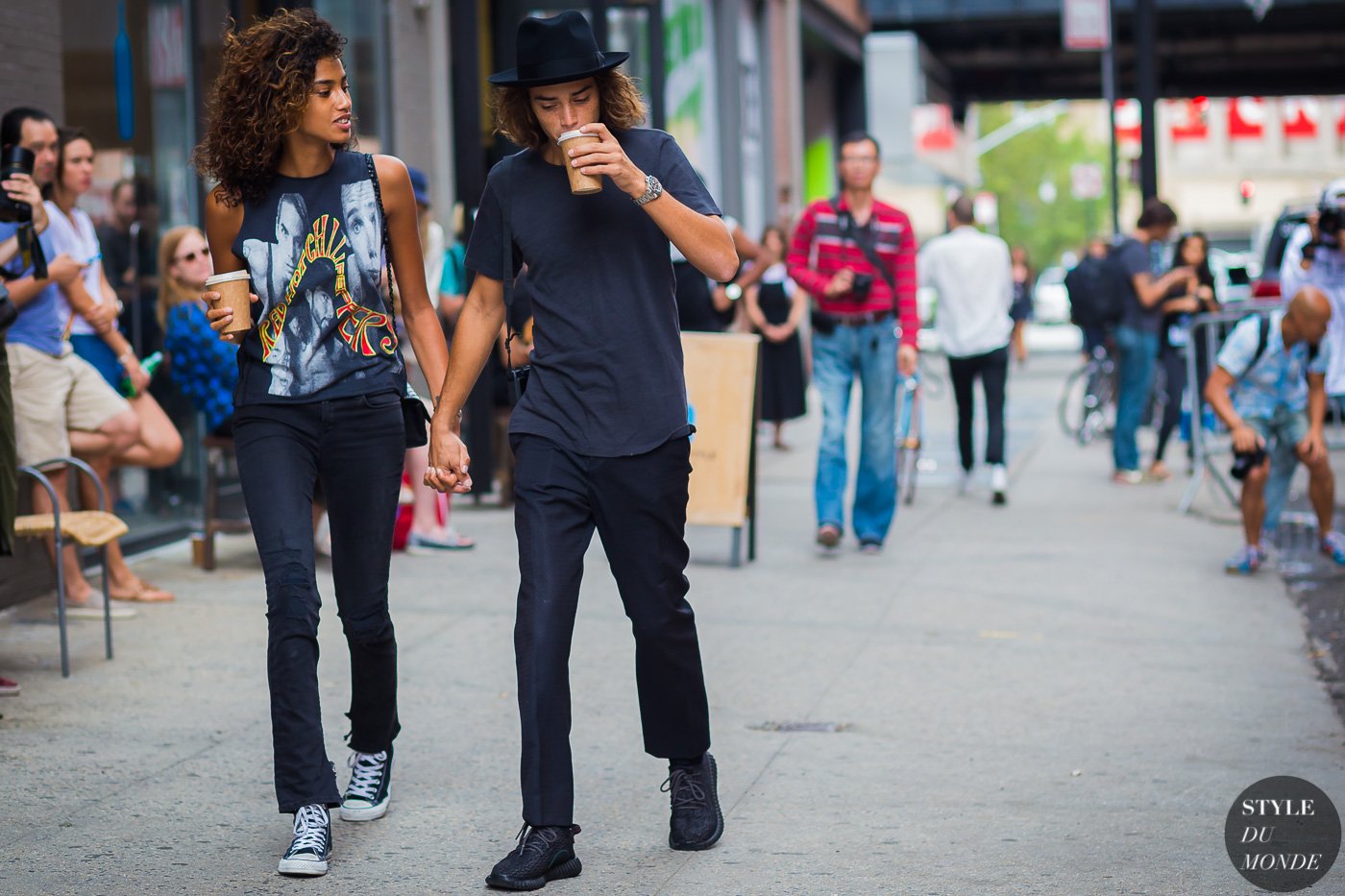 Imaan Hammam and Naleye Junior Dolmans Street Style Street Fashion Streetsnaps by STYLEDUMONDE Street Style Fashion Photography