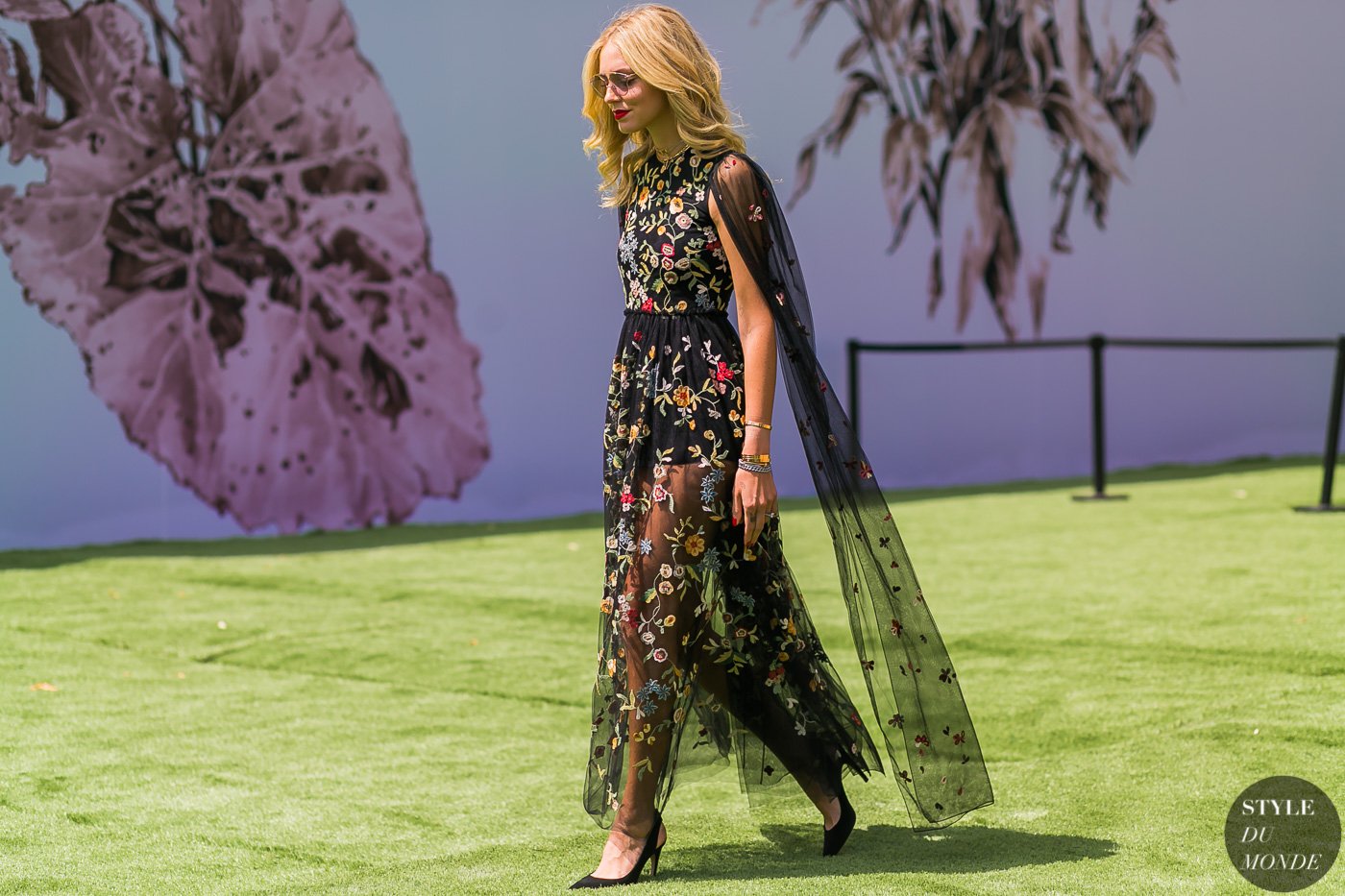 Chiara Ferragni at the Dior couture show