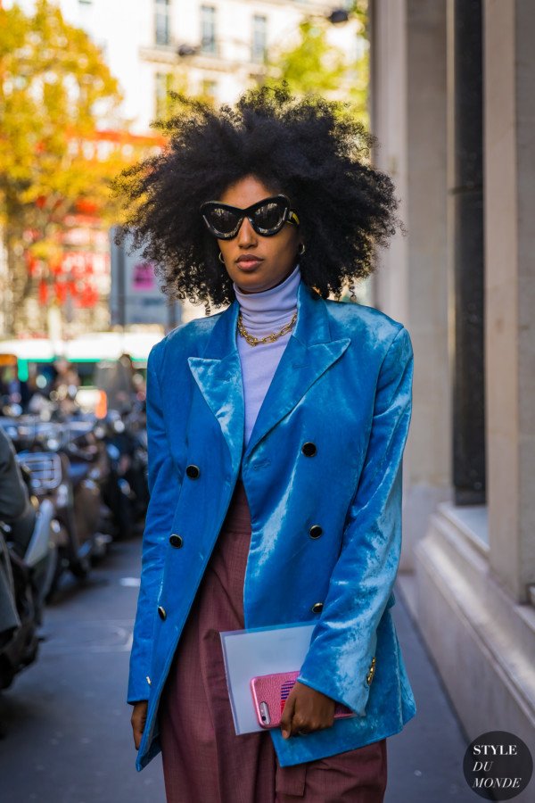 Julia Sarr-Jamois arriving at Acne Studios SS18