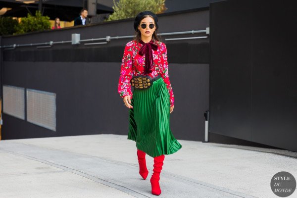 Karina Nigay on her way to the Gucci show